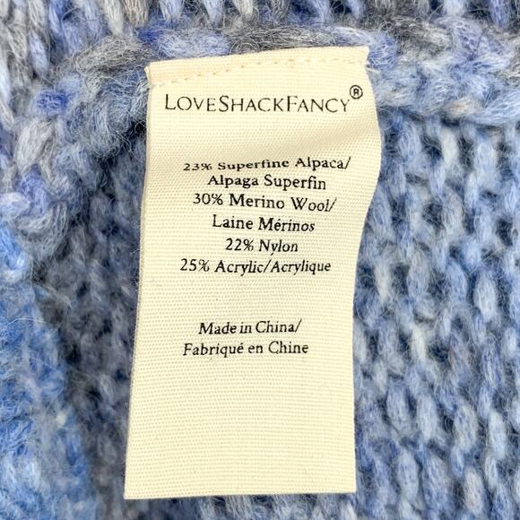 LoveShackFancy Blue Horizon Ombré Stripe Knit Wool Alpaca Blossom Pants Joggers - Picture 7 of 8